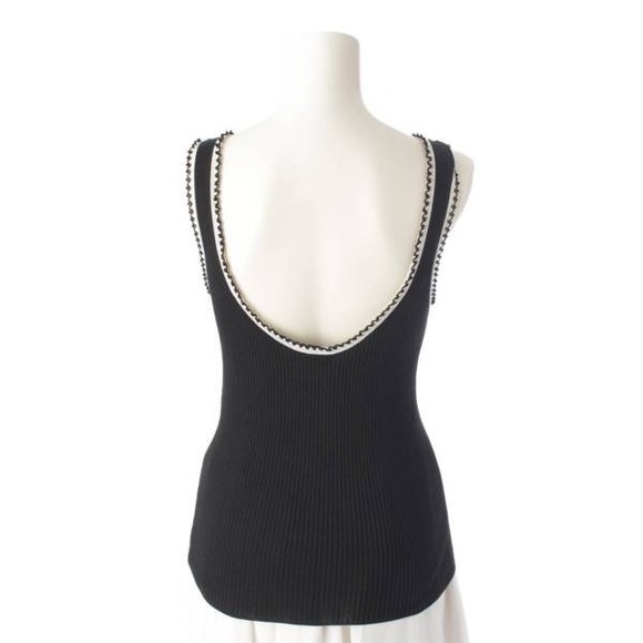 Auth Chanel Classic CC Logo Black Knit Tank Top - Size 42 - Picture 13 of 13